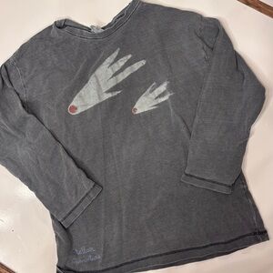 Zara Gray Long Sleeve Tee Soft Cotton Blend